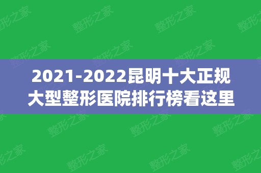 2024昆明十大正规大型整形医院排行榜看这里！top10中前三就有艺星、韩辰、铜雀台！