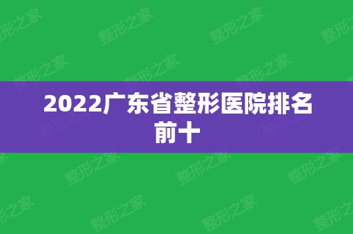 2024广东省整形医院排名前十