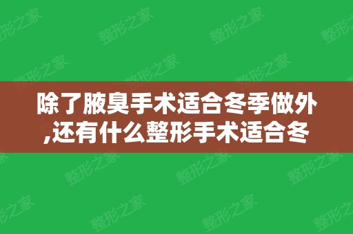 除了腋臭手术适合冬季做外,还有什么整形手术适合冬天做？