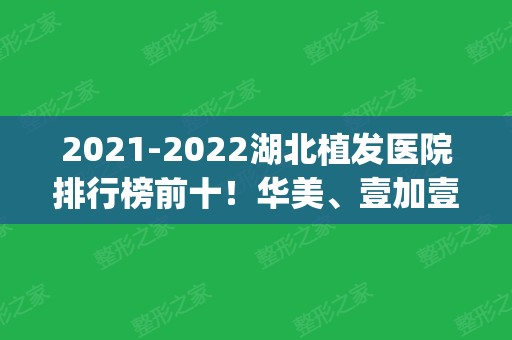 2024湖北植发医院排行榜前十！华美、壹加壹、协和蝉联top10