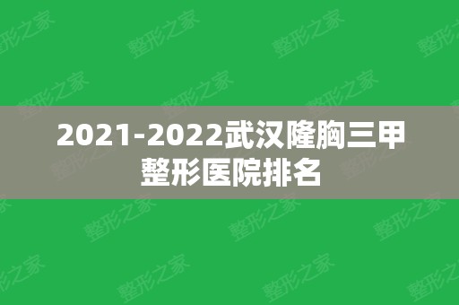 2024武汉隆胸三甲整形医院排名