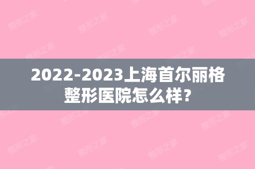 【2024】上海首尔丽格整形医院怎么样？