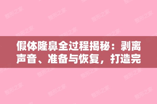 假体隆鼻全过程揭秘：剥离声音、准备与恢复，打造完美鼻梁的每一步详解