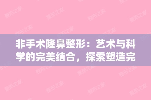 非手术隆鼻整形：艺术与科学的完美结合，探索塑造完美鼻梁的新境界(非手术鼻综合怎么做的)