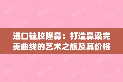 进口硅胶隆鼻：打造鼻梁完美曲线的艺术之旅及其价格解析(隆鼻的进口硅胶多少钱)